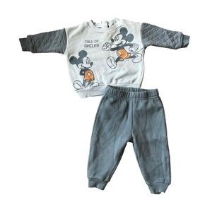 Disney Baby Mickey Mouse Sweatshirt & Jogger Pants Set Gray 9M Infant Boys Girls